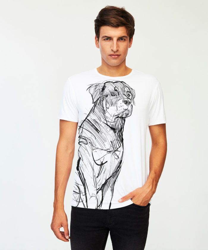 Rottweiler white t-shirt MAN