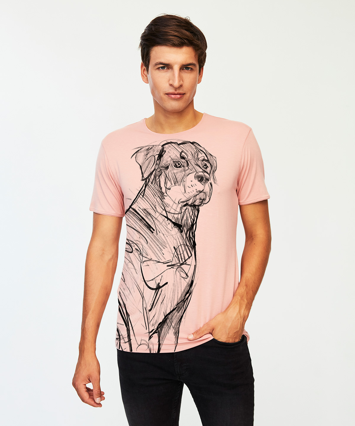 Rottweiler light pink t-shirt MAN