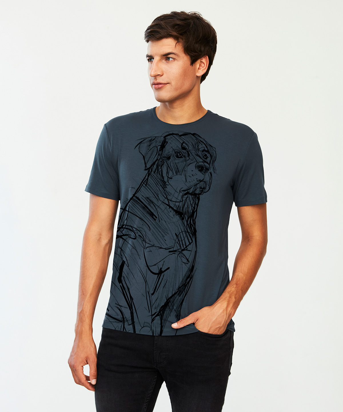 Rottweiler dark cool gray t-shirt MAN