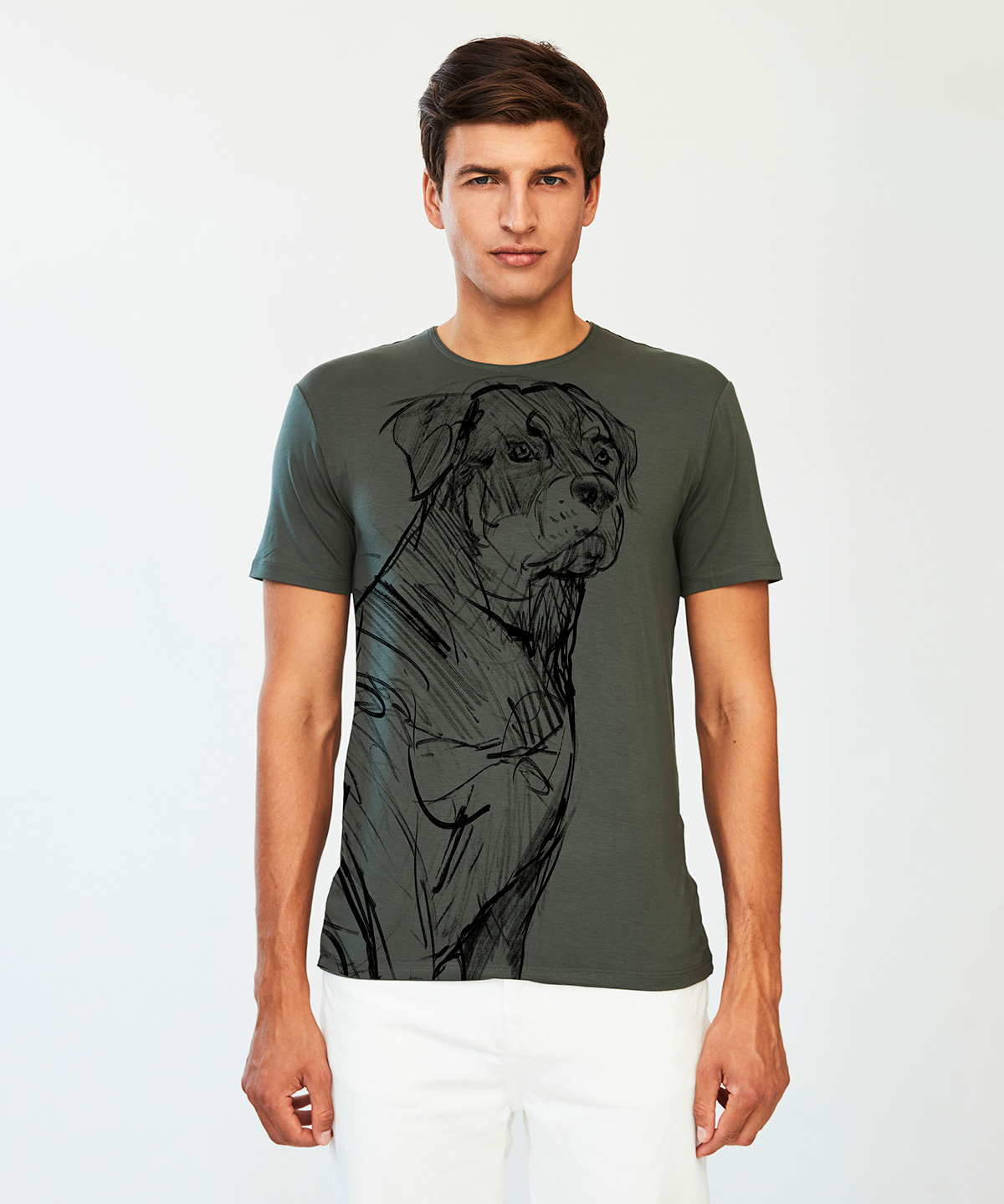 Rottweiler khaki t-shirt MAN
