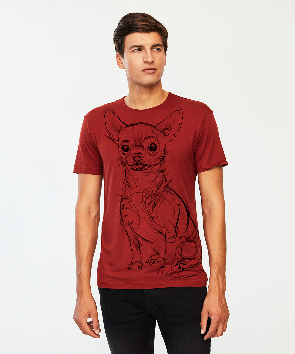 Chihuahua marsala t-shirt MAN