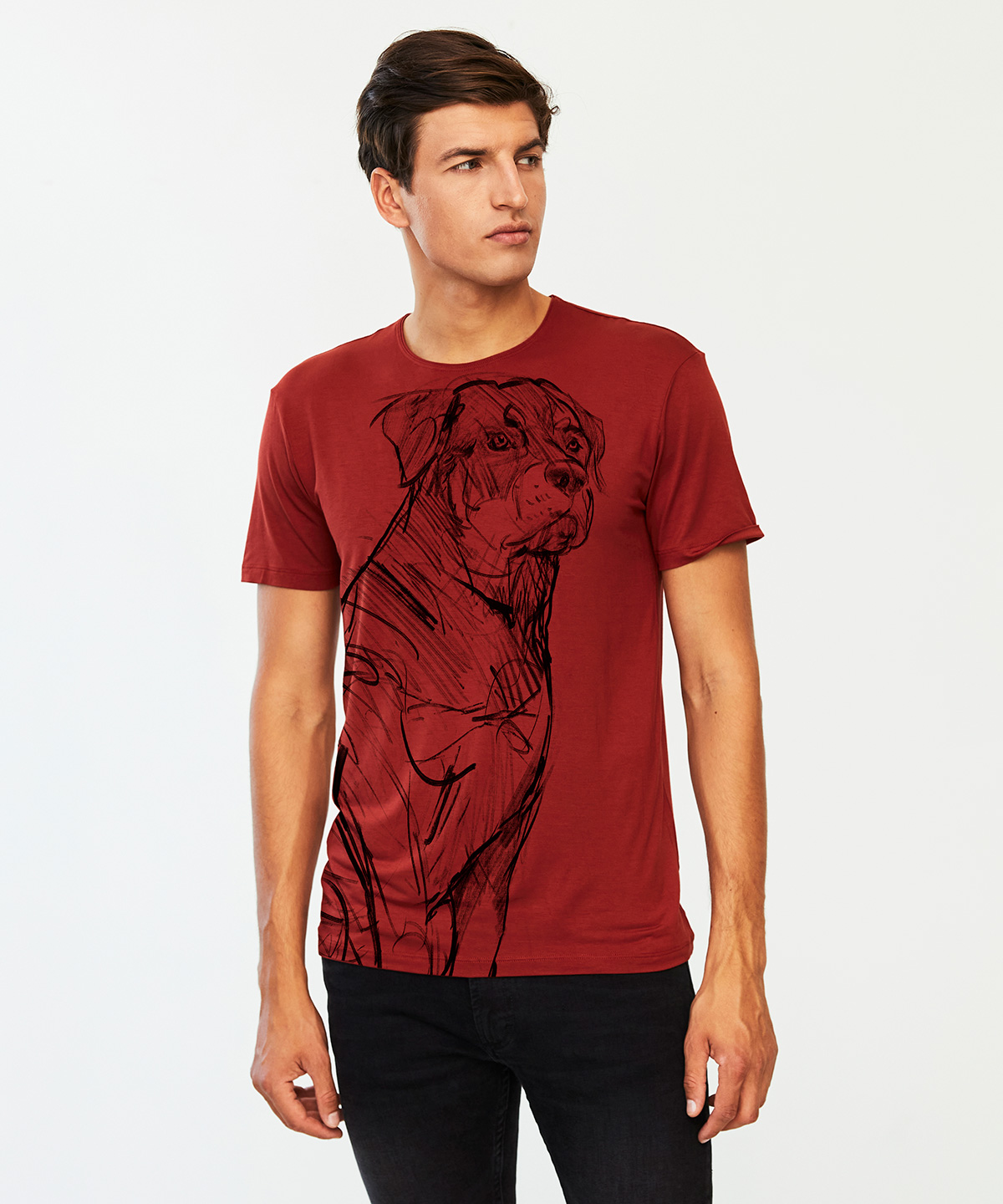 Rottweiler marsala t-shirt MAN