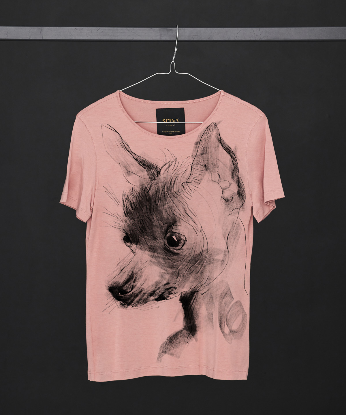 Chinese Crested Dog light pink t-shirt woman