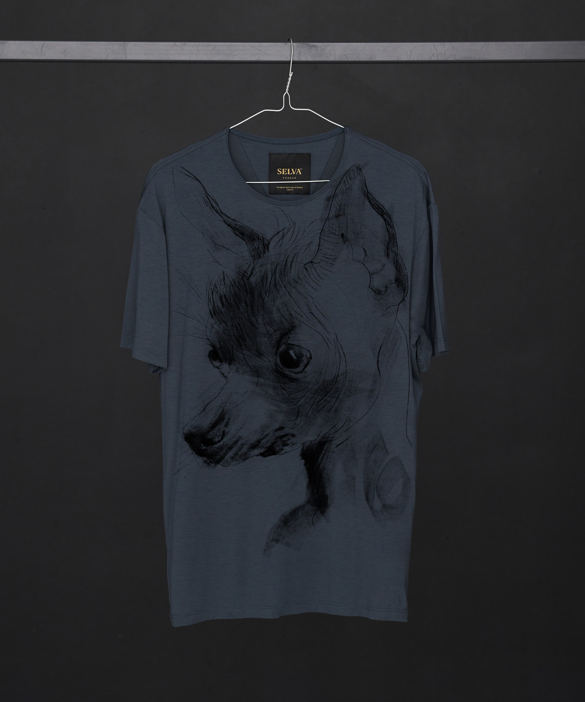 Chinese Crested Dog dark cool gray t-shirt MAN