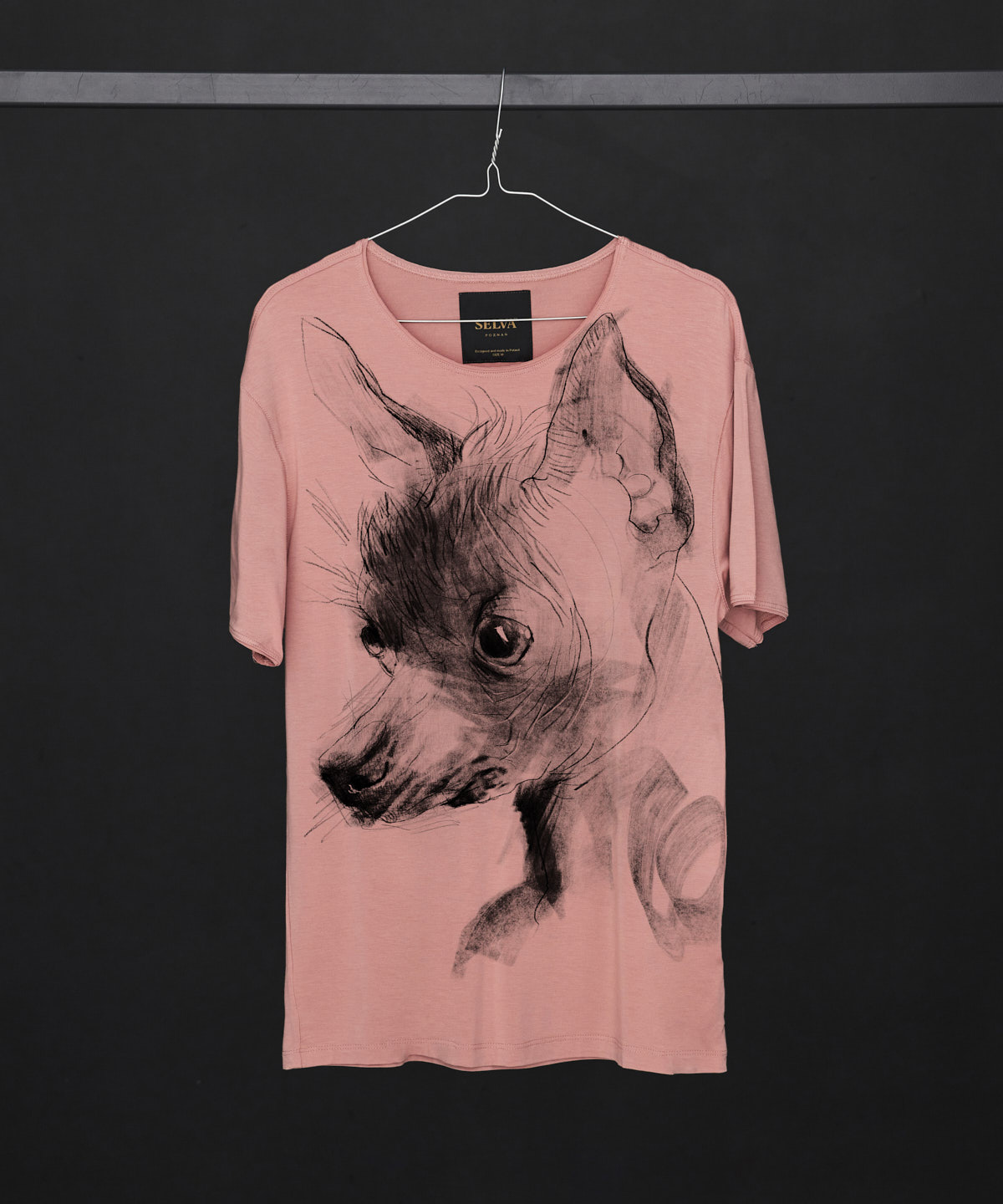 Chinese Crested Dog light pink t-shirt MAN