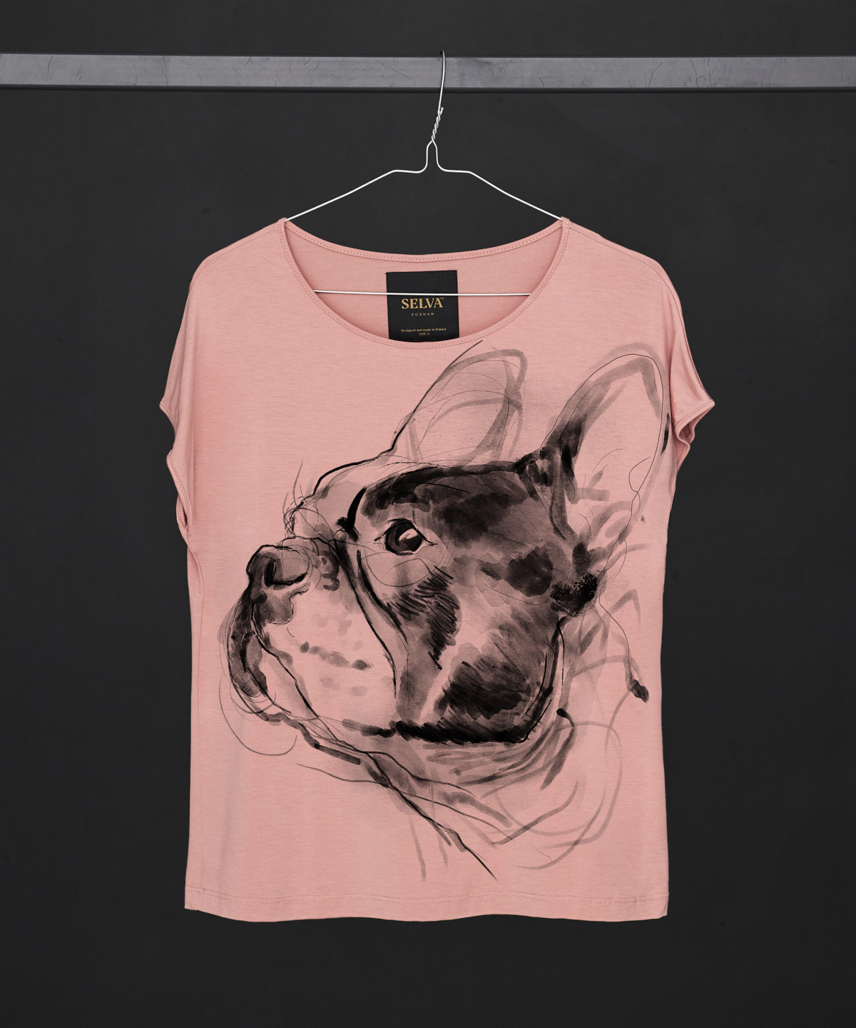 French Bulldog light pink t-shirt woman