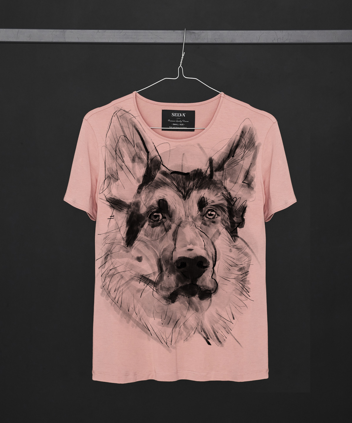 German Shepherd light pink t-shirt woman