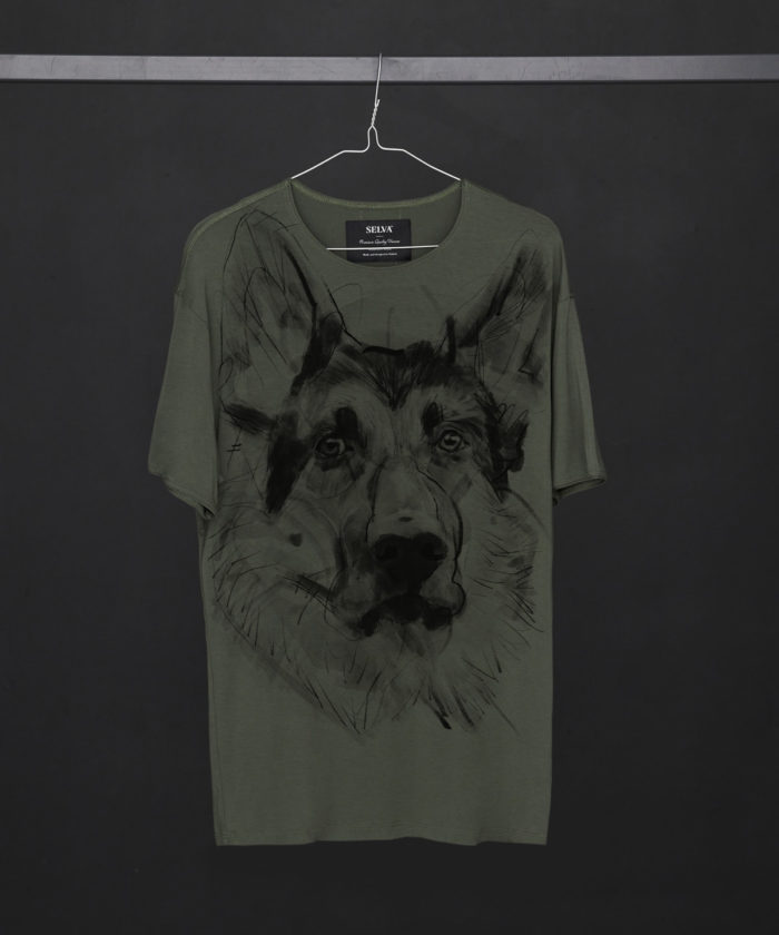 German Shepherd khaki t-shirt MAN