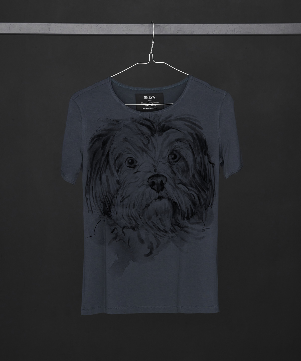 Maltese Dog dark cool gray t-shirt woman