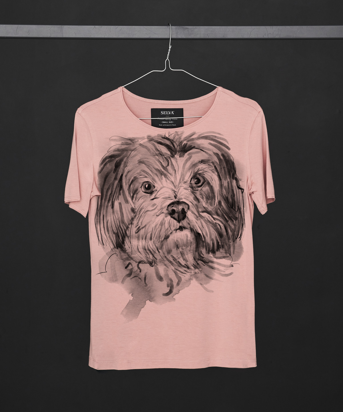 Maltese Dog light pink t-shirt woman