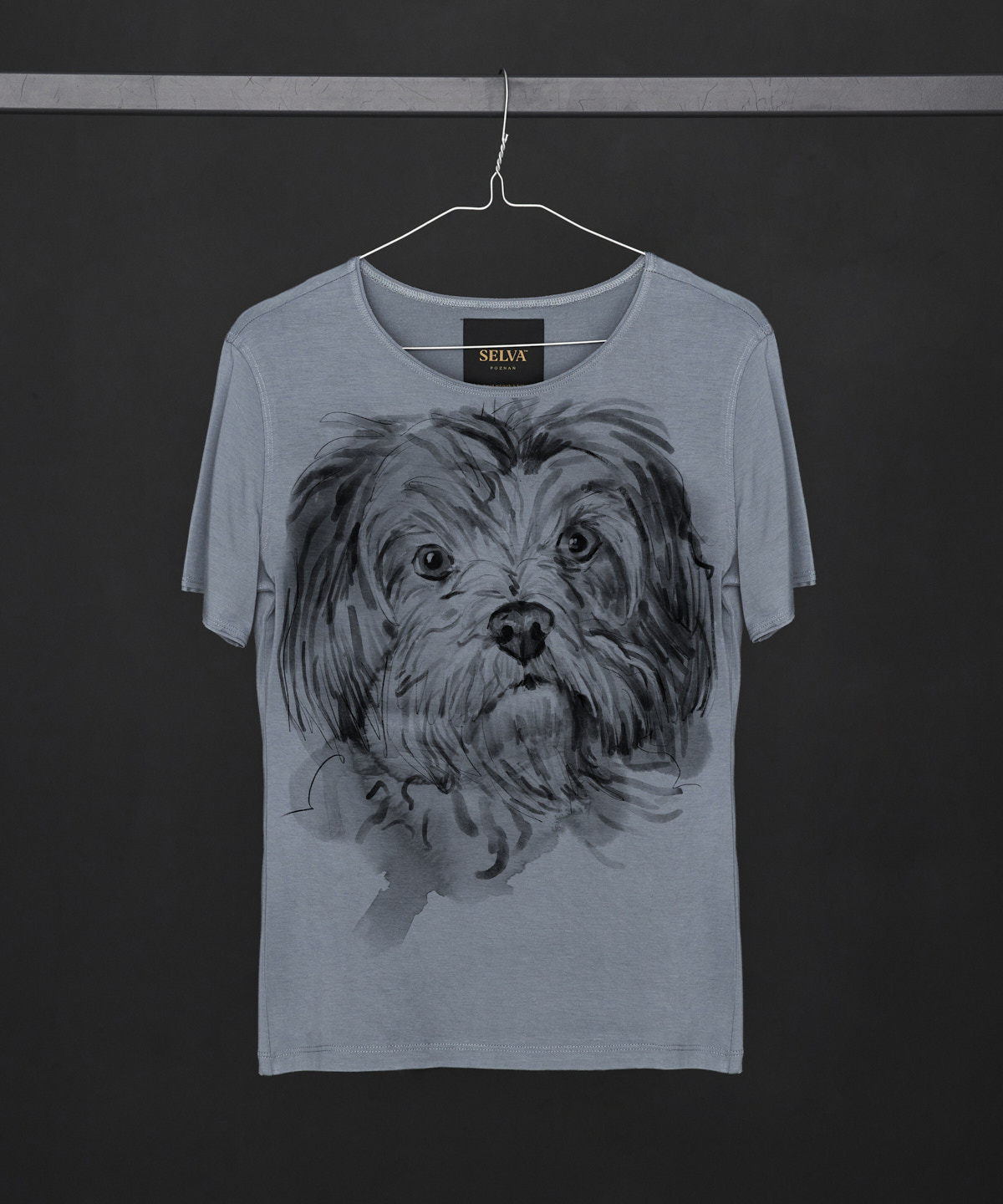 Maltese Dog storm cloud t-shirt woman