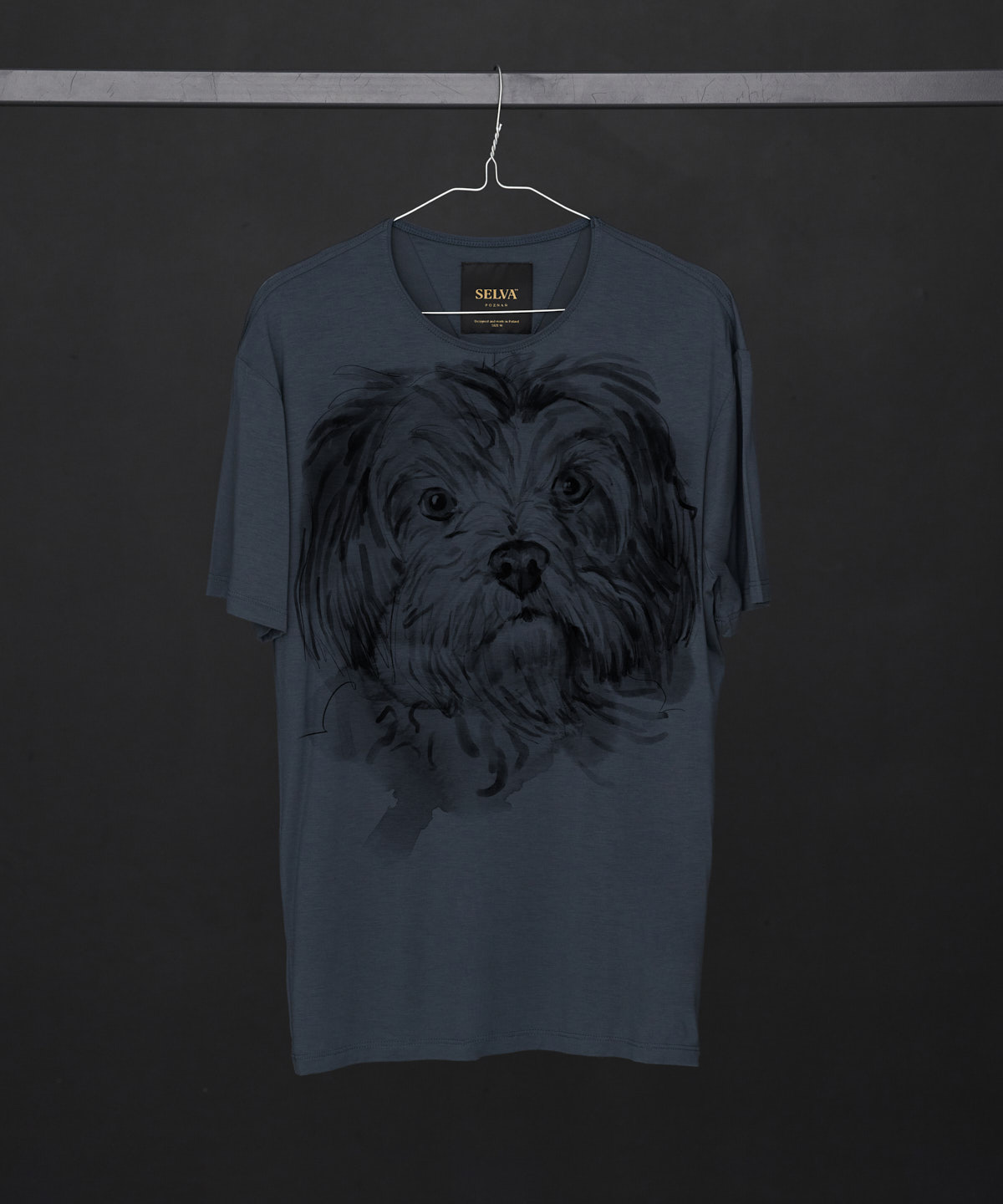 Maltese Dog dark cool gray t-shirt MAN