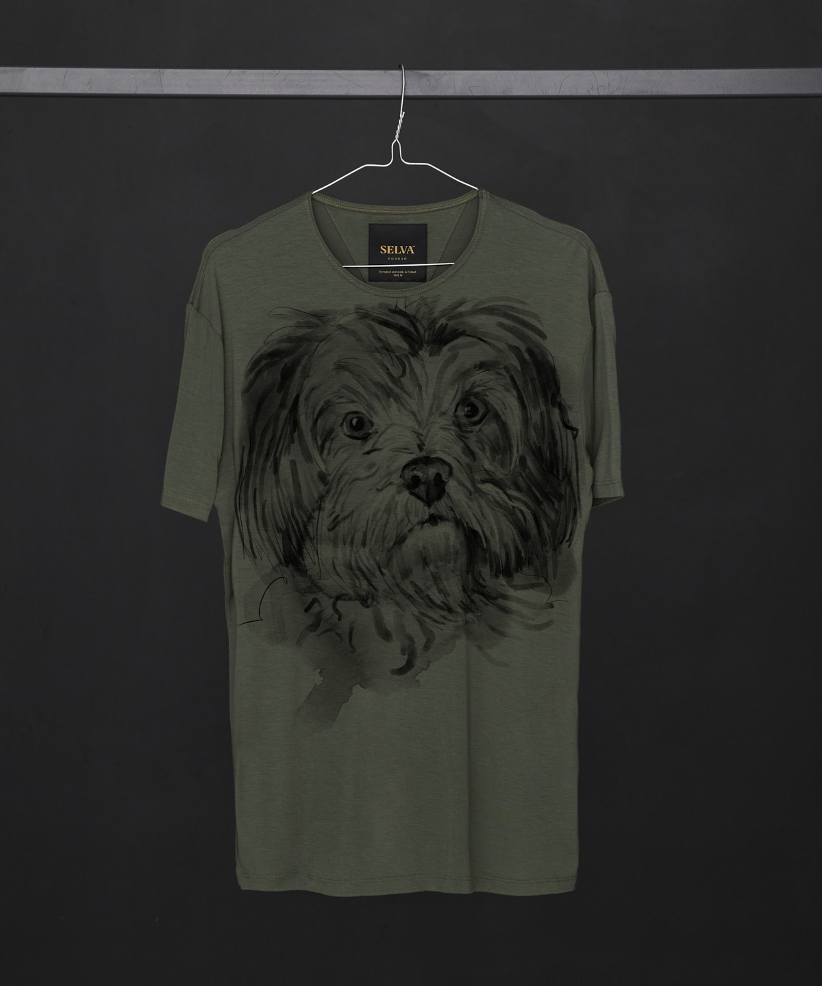 Maltese Dog khaki t-shirt MAN