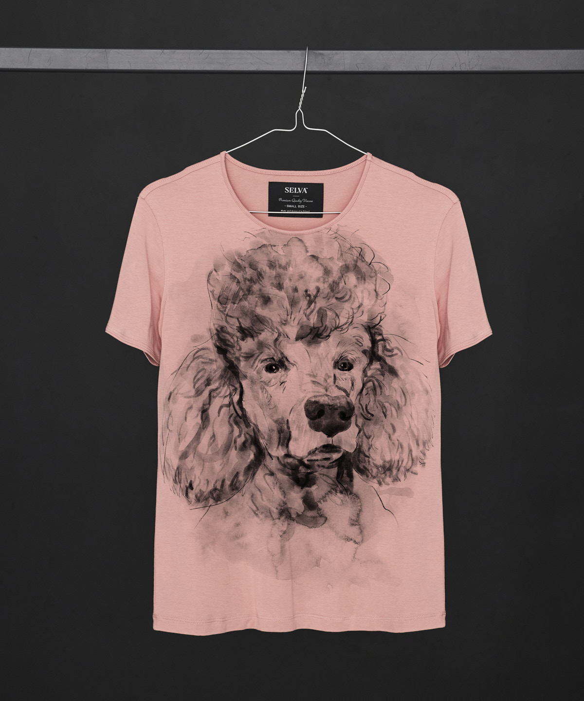 Poodle light pink t-shirt woman