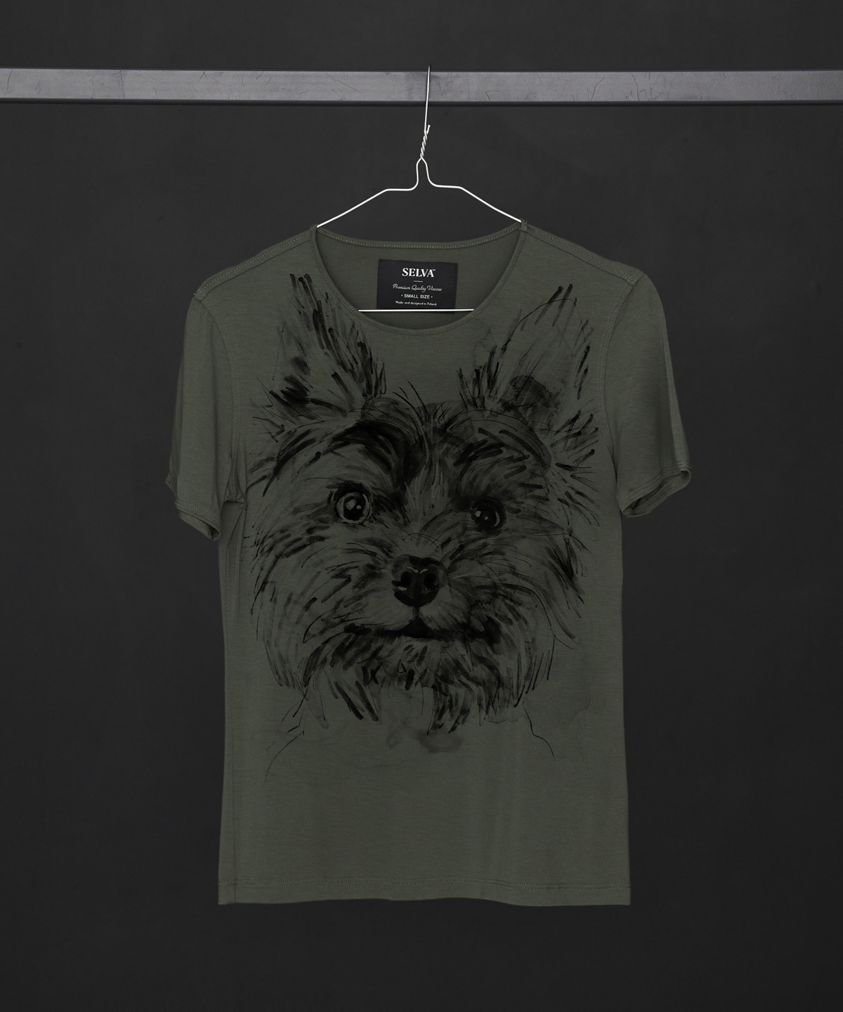 Yorkshire Terrier khaki t-shirt woman