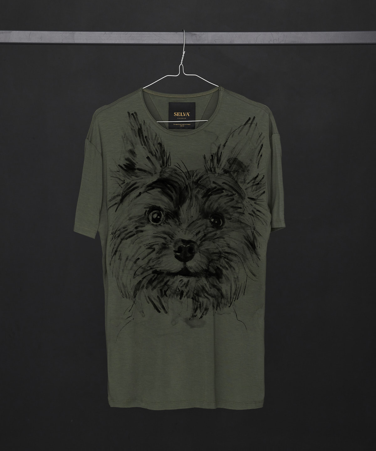 Yorkshire Terrier khaki t-shirt MAN
