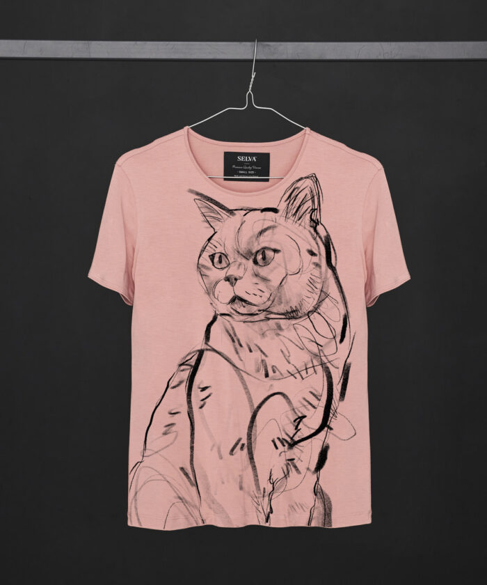 British Cat light pink T-shirt Woman