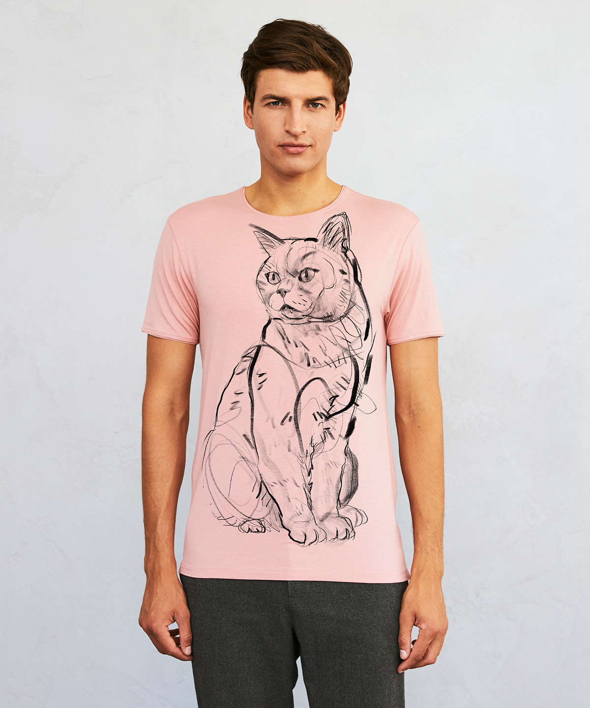British Cat light pink t-shirt MAN