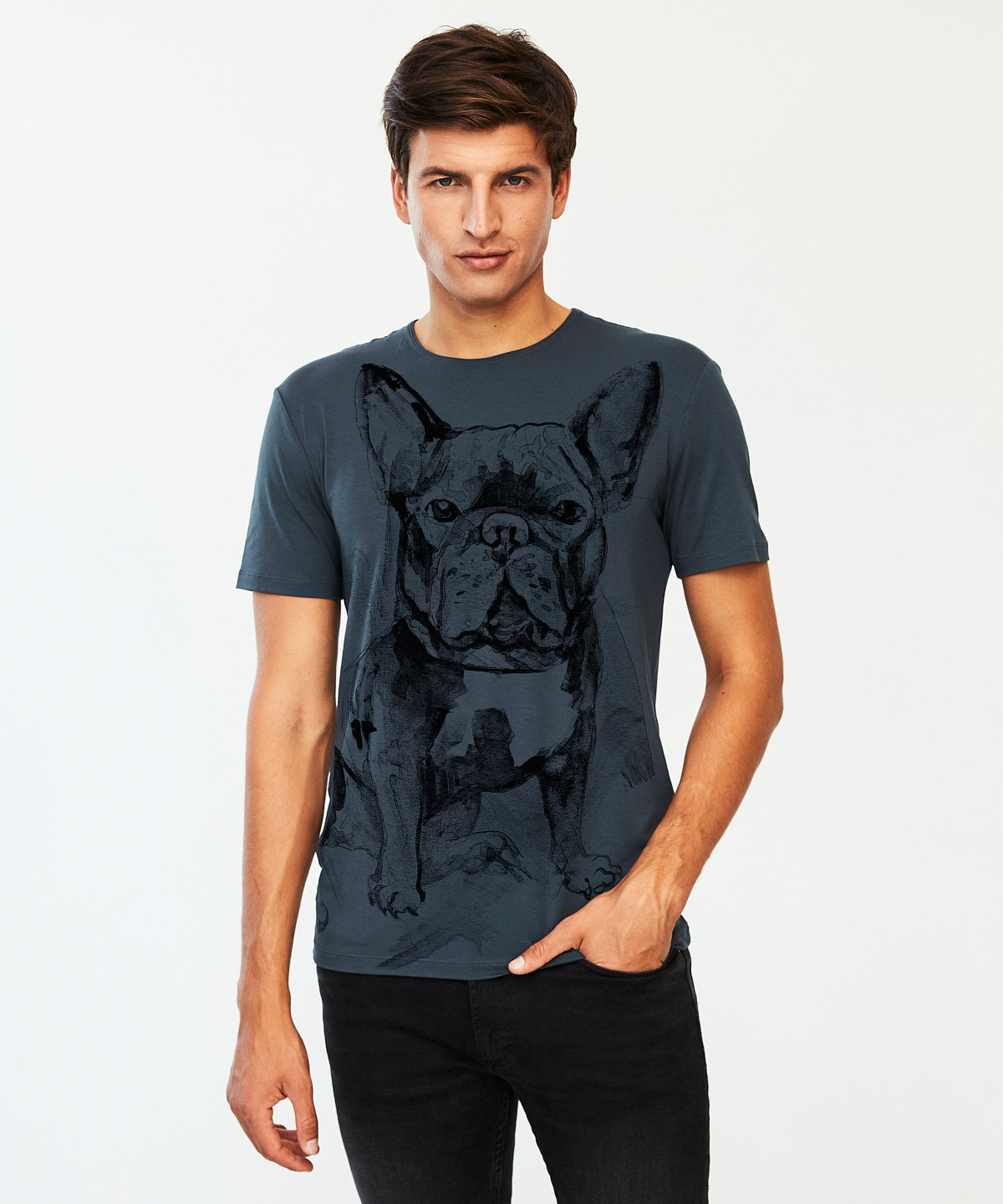 Bulldog dark cool gray t-shirt MAN