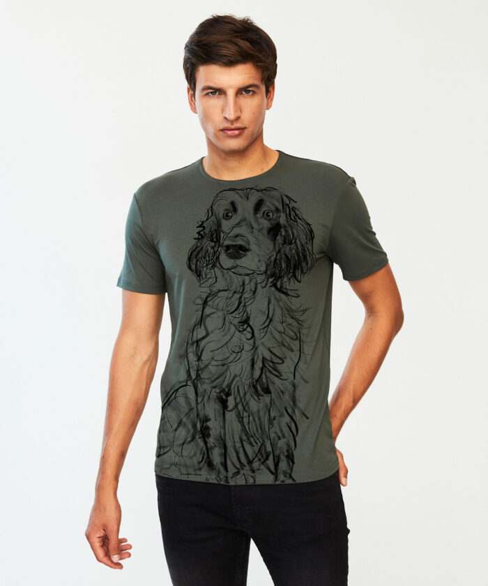 German Spaniel khaki t-shirt MAN