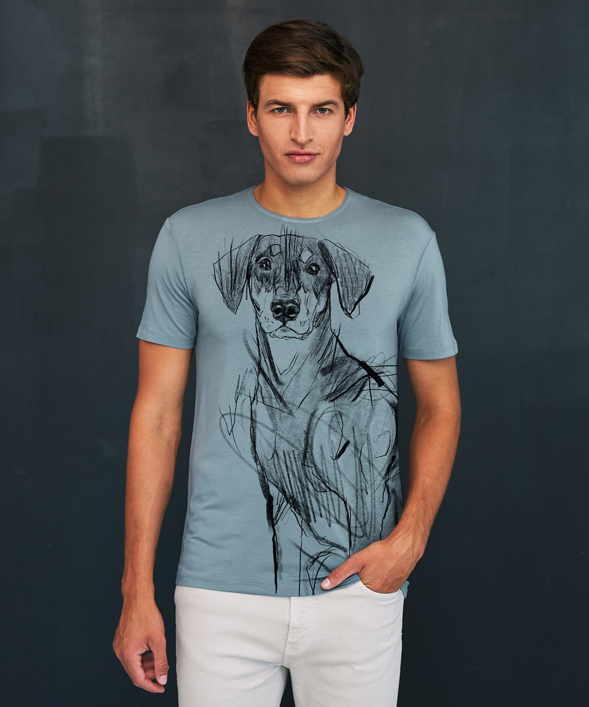 Pincher Dog strom cloud t-shirt MAN