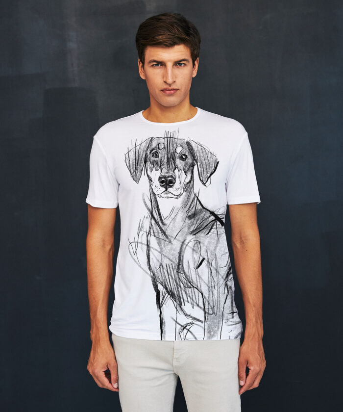 Pincher Dog white t-shirt MAN